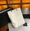 Lienzo Ocio Cadena Bolsas de compras Moda Patrón de letra simple Diseñador de vaquero Totes para mujer Gran capacidad Bolso tricolor Bolso de hombro