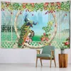 Tapestry Beach Landscape Carpet Wall Hanging Psychedelic Art Painting Swan Peac