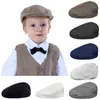 Baby Boys Herringbone Flat Hat Kids Child Elastic Beret Hats Children Cap Cap Toddler Lid Vintage Caps 220630