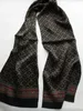 Men's 100% Mulberry Silk Long Scarf Double Layer Neckerchief Office Party Black