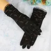 Guantes de encaje de verano para mujer, guantes florales para exteriores con pantalla táctil, guantes transpirables de algodón para mujer, protector solar, mitones antideslizantes para conducir