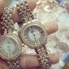 Bilek saatleri bling watch women kadınlar lüks Avusturya kristal bilezik altın shinning diomand rhinestone bileklik bilezik saatleri bilek saat