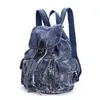 NXY School Bag's Backpack Denim Daily Vintage S For Women Designer Travel Bag Rucksack Casual Woman Mochila 220802