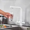 ULGKSD Purified Faucet Chrome Küchen-Doppelgriff-Reinigungswasser-Trinkhahnmischer 220401
