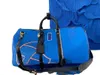 Duffle Travel mężczyźni kobiety torebka z prawdziwej skóry torby marynarskie na ramię projektant torebki bagażowe blokada torba sportowa o dużej pojemności 55CM Enchase