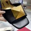 Newest design slippers rubber sole sheep upper sandals 2022 women's fashion flat bottom with buckle decorative slippers 35-41