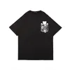 Heren T-shirts Vintage Heavyweight Bandana Pocket T-shirts Beerprint Zwart T-shirt voor heren 2022 Zomer TeeMen's