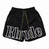 Шорты Rhude Мужчины Женщины Дизайнер 3M Светоотражающие Летние Быстросохнущие Уличная Одежда Мода Повседневная Хип-Хоп Пляжная Спортивная Одежда Мужские Короткие Брюки