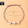 2022 collana girocollo a catena in conchiglia d'oro per accessori per gioielli regolabili in lega di metallo fatti a mano in corda collare