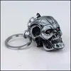 10PcsLot Fashion Keyrings Jewelry Sier Pendant Movie Terminator Skeleton Mask Keychain Skl Key Ring For Men Car Chain Drop Delive2400181