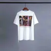 Moda Tasarımcı Yağlı Boya Pamuk Kısa Kollu Tişört Tişört Mens T-Shirt Sıradan Tee Üstler Arka Baskı Siyah Beyaz Gömlek