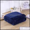 Couvertures Textiles de maison Jardin Flanelle Corail Polaire Polyester Vison Jet Adt Queen Taille Canapé Plaid Solide Couleur Unie Couverture En Fausse Fourrure Douce