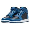 Jumpman 1 High OG 농구화 남성 여성 1s Dark Marina Blue Bred Patent Hyper Royal 4s Red Thunder 적외선 검은 고양이 6s UNC Mens