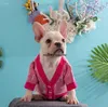 Fashion Autumn Dog Apparel Letter valp husdjur tröja designers husdjur rosa husdjur huvtröjor en wu