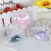 10pcs/lote clara Candy Ball Box Plastic Heart Ornament Presente para decoração de aniversário de bebê Decoração de casamento Decoração de casamento 210724