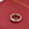 Gold Silver Rosegold tre-ring Crossing Triple Rings for Women Men Lovers 316l Titanium Steel Wedding Band Aneis Anel Bague Femme Original Designer Rin Rin