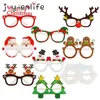 9pcs Santa Claus Natal Tree Elk Glasses Frame Feliz Natal PO Prop Decorações Ano Navidad Kids Gift Y201020