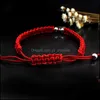 Charm Bracelets Jewelry New Handmade Heart Mom Braided Bracelet Red Thread String I Love You Rope For Mothers Day Gifts Women Drop Delivery