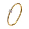 Nueva pulsera de uñas de diamantes de barro, pulsera de cintura pequeña de diamantes completos de oro de 18 quilates galvanizada para mujer