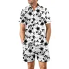 Conjunto de camisa floral masculina com 2 peças, roupas de verão para roupas de praia, roupas casuais, impressão de manga curta, masculina