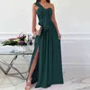 Summer Elegant Evening Dresses Women Solid Off Shoulder Slim High Slit Long Dress Chic Irregular Lace-up Dress Female Vestidos Y220526