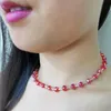 Chokers Vintage Crystal Bead Chain Korte ketting Vrouwen bruids bruiloft Choker sieraden etnische schattige strass parel sleutelbeen halskokers