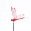 20pcs Dragonflies إدراج قضيب حديقة الديكور محاكاة Dragonfly المنزل الديكور الخلفية