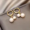 Dangle & Chandelier Simple Pearl Pendant Drop Earrings For Women's Korean Fashion Jewelry Exquisite Accessories Wedding Party Girls