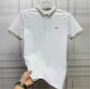 남성 폴로 캐주얼 수 놓은 꿀벌 카키 셔츠 탑 여름 옷깃 반팔 티셔츠 한국 패션 의류 남성 폴로