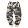 Hip Hop Cargo Pant Moda Moda Joggers Calças Casuais Múltiplafocket Ribbons Pontas Militares HAREM HAREM GRANDE TAMANHO 220713