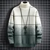 Plaid Pullover Turtleneck Mens Sweaters Fall Winter Cashmere tr￶ja Tjock hane Keep Warm Pull Homme 220812