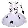 Halloween Animal Cosplay Costume for Children Forest Theme Cows Tiger Giraffe Leopard Zebra Tutu Dresses Performance Dance Sets 220422