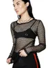 Women's Blouses & Shirts Sexy Fishnet Tops Fashion Womens Mesh Long Sleeve Blouse Top Ripped Shirt Summer Ladies Gothic ShirtWomen's