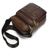 Casual Man Chest Pack Pelle bovina Vera pelle Uomo Crossbody Borse a tracolla Moda multistrato Cerniera Borsa a tracolla impermeabile Y220524