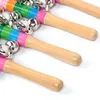 Fast Cartoon Baby Rattle Rainbow Rattles With Bell Wooden Toys Orff Instruments Educational Toys Party Festive Noise Maker Gifts Christmas