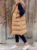 Trenchs de femmes Manteaux à capuche Parka Femmes Casual Gilet sans manches Gilet rembourré Zip Up Long Manteau Vêtements d'extérieur Mode matelassée Puffer JacketsWom