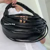 Fashion Noodle Design Women Shoulder Bags Galf Moon Small Tote Bag Luxury Soft Pu Leather Lady Handbags Trend Knoted Hand Purses
