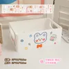 Storage Boxes & Bins Ins Desktop Foldable Plastic Box Student Cosmetics Organizer Stackable Dormitory Stationery Basket Rack Cute