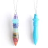 Mix Color Natural Cone Pendant Reiki Dowsing Amulet Beads Pendule Divination Crystal for Women Necklace Jewelry BE900