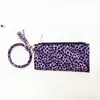 UPS Новая мода леопардовый печать PU кожаные женские мобильные телефоны сумка кисточкой подвесной браслет ключ цепь браслет браслет сумка GCE13883