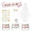 Décorations de fête de mariage Bride to Be Satin Sash Fournitures de douche nuptiale Mariages Voile Bandeau Bachelorette Parties Fournitures 20220503 D3