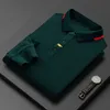 Designer Brand Fashion Polo Shirt 100% Cotton Black Men Korean Embroidery Casual Long Sleeve High End Tops Men Clothes 220418