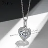 Chains Cubic Zircon 925 Sterling Silver Pendants Necklace For Women Crystal Heart Long Necklaces Jewelry Christmas GiftChains