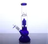 11 inch Hookah glass beaker bong with 4 arms tree perc water pipe smoking bubbler green, blue, pink, clear WP-2