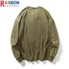 Rainbowtouches T-shirt a maniche lunghe da uomo High Street Coat Tide Wash Old Loose Tops Pullover oversize Cappotti da uomo Qualità superiore T220808