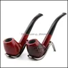 Smoking Pipes Accessories Household Sundries Home Garden Classic Tobacco Pipe Fine And Durable Sandalwood Dark Wooden S Dhvmd