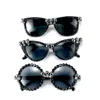 SHAUNA Gothic Skull Sunglasses Halloween Christmas Cat Eye Crystal Punk Sun Glasses 220629