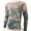 Camisetas de tatuaje falso de manga larga divertida en todos los hombres impresos Artes de mujeres Camisa elástica delgada Fit modal delgada ropa de Halloween 220429
