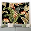 Tropiska växter lämnar tapestry palm banan bladmonstera fjäril akvarelltryck vägg hängande modern hemrum trädgård dekor j220804