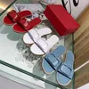 High quality women's slippers Summer luxury Designer Fashion flat buckle sandals Name brand shoes Hotel Comfort One line soft drag Beach beach flip-flop box